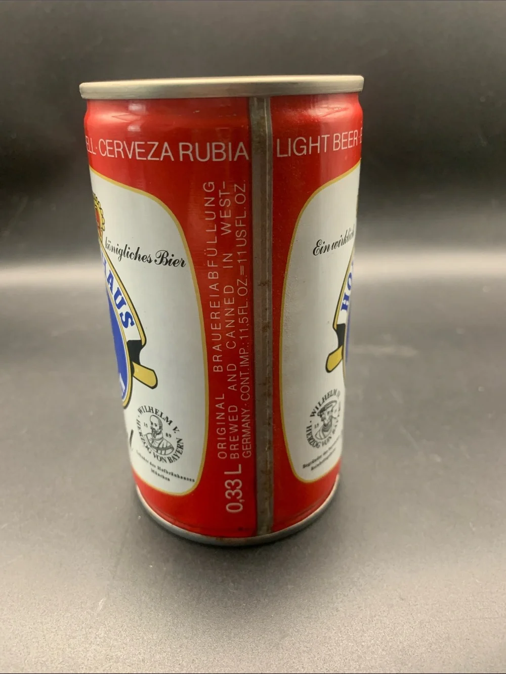 Vintage Beer Can Hofbrauhaus Munchen Royal Light Beer Export Empty Steel Can